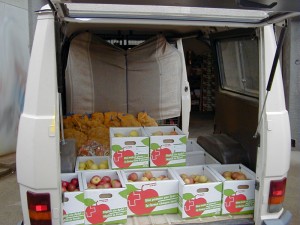 Vente de pommes et pommes-de-terre